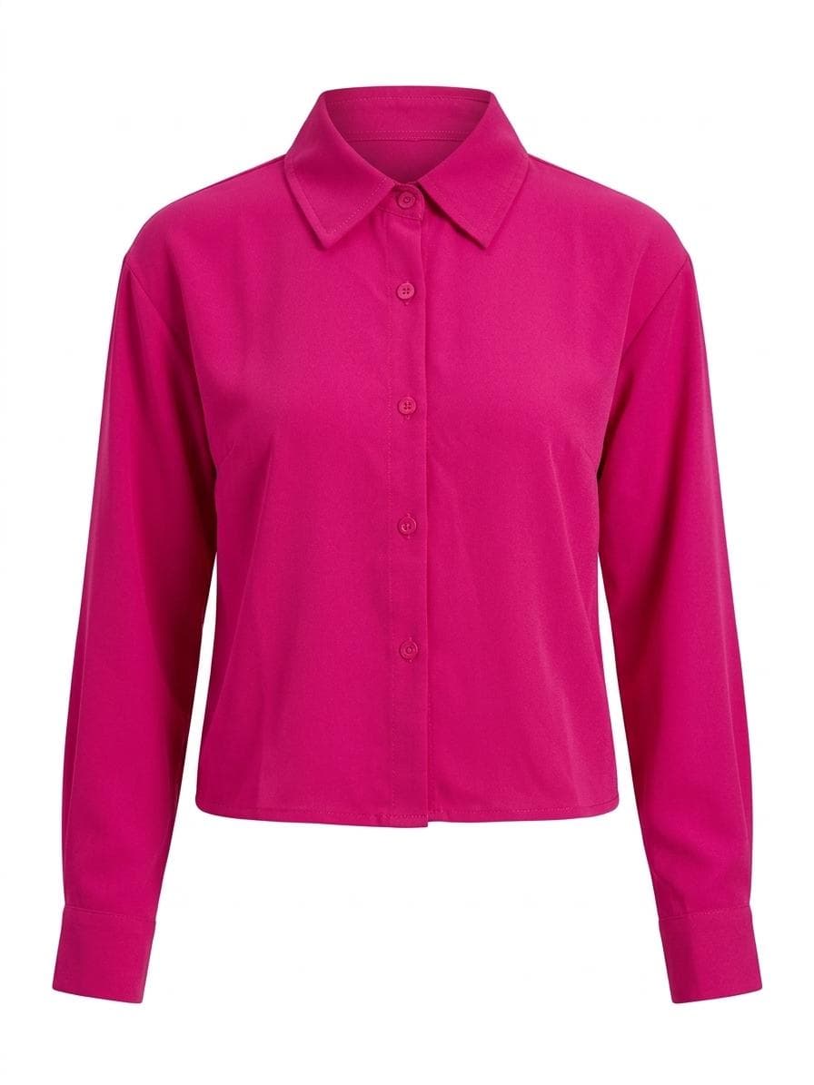 Power Pink Cropped Work Shirt — Magenta — image 2