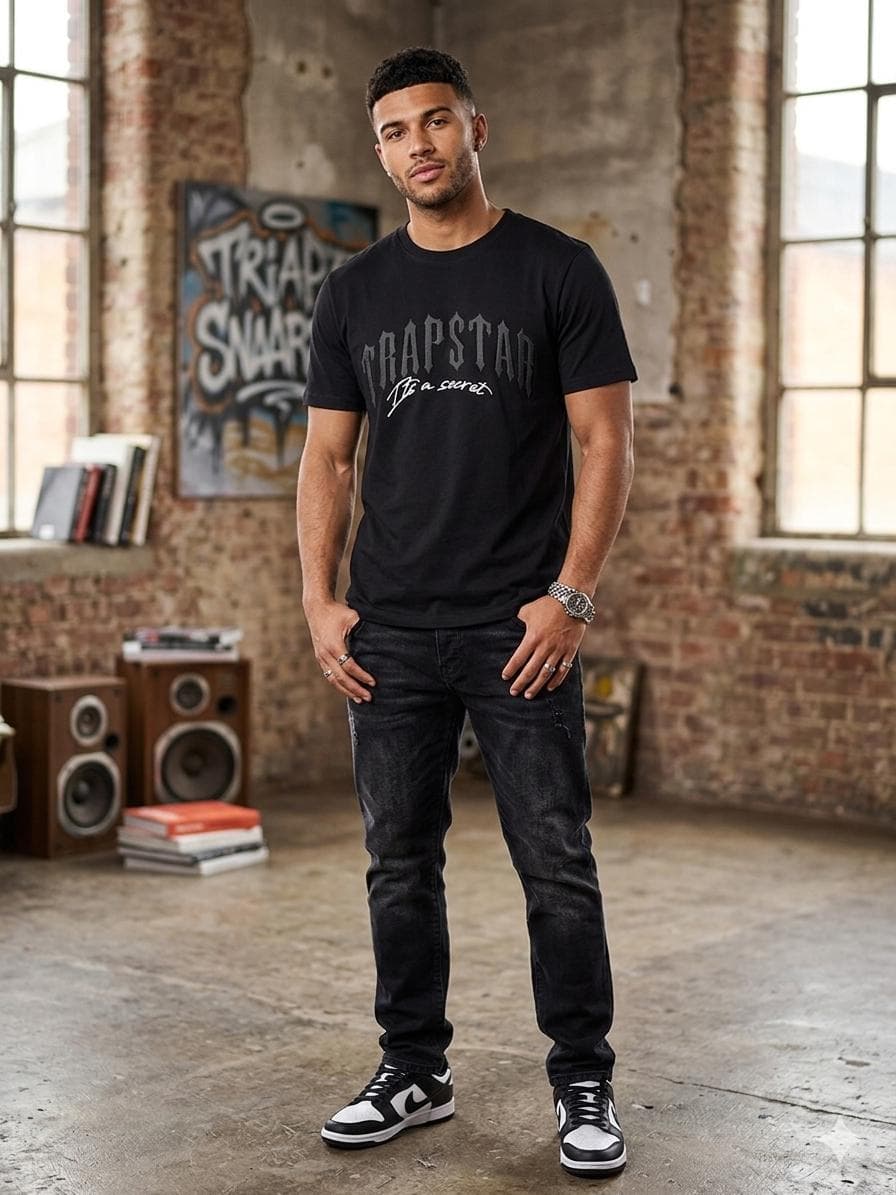 Trapstar Arch Logo Tee — Jet Black