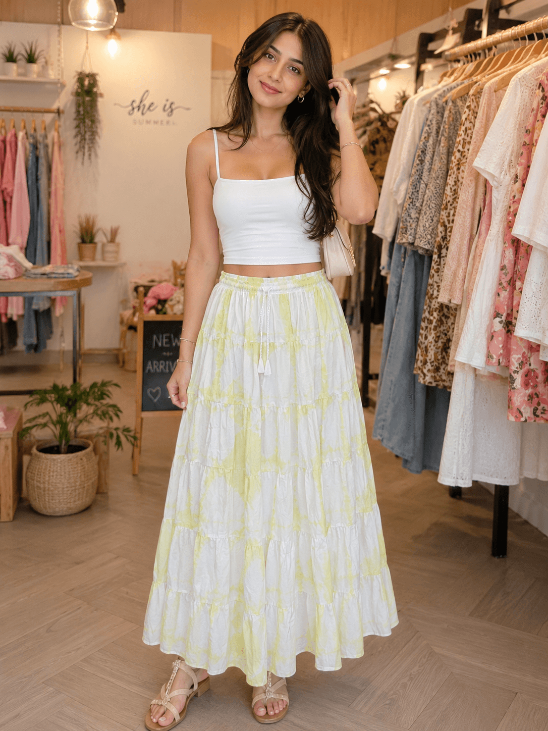Sunlit Breeze Tie-Dye Tiered Maxi Skirt — image 6